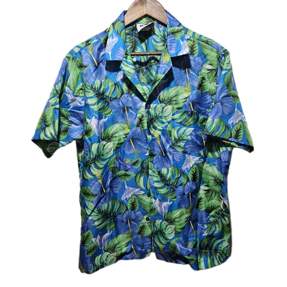 Vtg Hilo Hattie Hawaiian Shirt Mens Large Floral Hibiscus Aloha Vacation